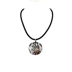 Retired vintage James Avery sterling silver sand dollar pendant on leather cord